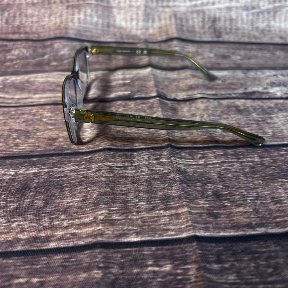 Tory Burch TY2064 1561 Dark Tortoise Sage Green Rectangular Eyeglasses with Case
